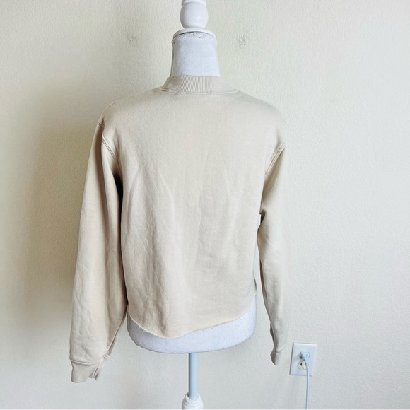 Might Fine Cream Plants Are Friends Graphic Cropped Sweatshirt Top - Picture 6 of 11